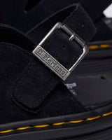 Dr. Martens Zebzag Platform Mule Sandals (Suede Unisex Slingback Clogs) - Black