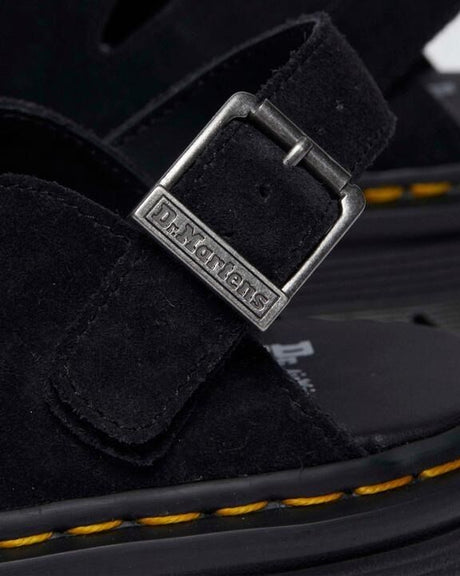 Dr. Martens Zebzag Platform Mule Sandals (Suede Unisex Slingback Clogs) - Black