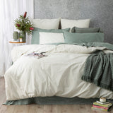 Renee Taylor Portofino Yarn Dyed Vintage Washed Cotton Quilt Cover Set - Forest