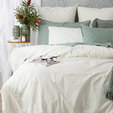 Renee Taylor Portofino Yarn Dyed Vintage Washed Cotton Quilt Cover Set - Forest