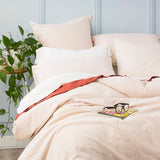 Renee Taylor Portofino Yarn Dyed Vintage Washed Cotton Quilt Cover Set - Clay