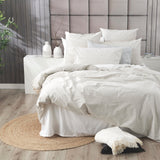 Renee Taylor Portofino Yarn Dyed Vintage Washed Cotton Quilt Cover Set - Moon Mist