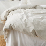 Renee Taylor Portofino Yarn Dyed Vintage Washed Cotton Quilt Cover Set - Moon Mist
