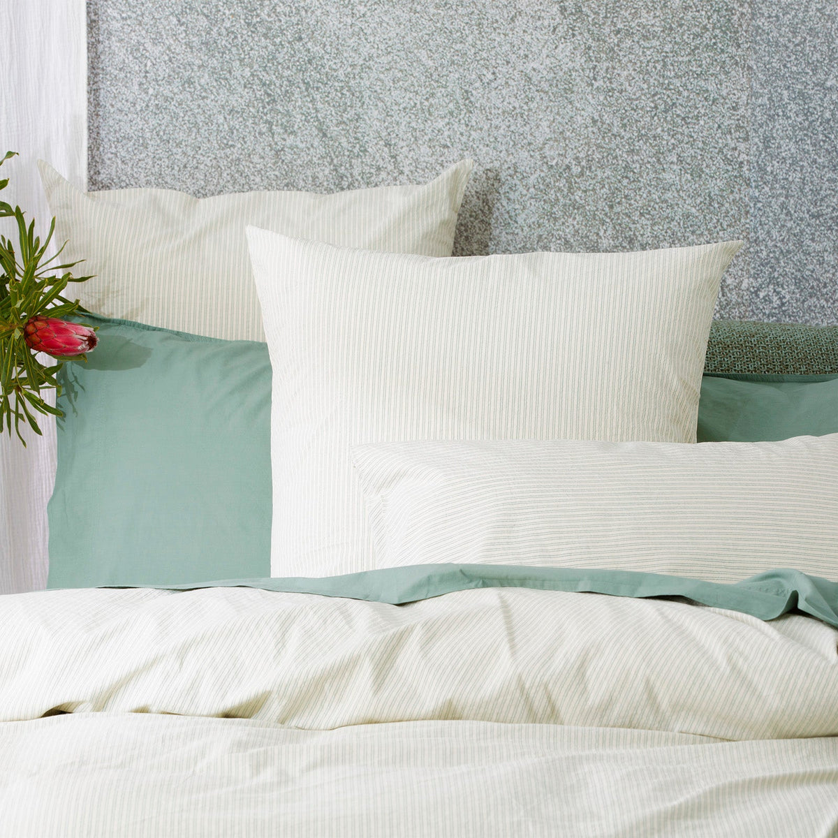 Renee Taylor Portofino Yarn Dyed Vintage Washed Cotton Quilt Cover Set - Forest