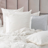 Renee Taylor Portofino Yarn Dyed Vintage Washed Cotton Quilt Cover Set - Moon Mist