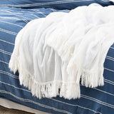 Renee Taylor Hudson Vintage Washed Cotton Chenille Quilt Cover Set - Blue