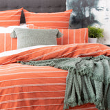 Renee Taylor Hudson Vintage Washed Cotton Chenille Quilt Cover Set - Paprika