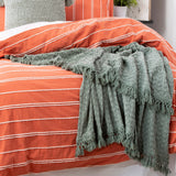 Renee Taylor Hudson Vintage Washed Cotton Chenille Quilt Cover Set - Paprika