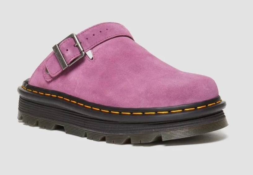 Dr. Martens Zebzag Mule Clog Slide Suede Slip On in Muted Purple
