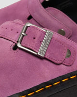 Dr. Martens Zebzag Mule Clog Slide Suede Slip On in Muted Purple