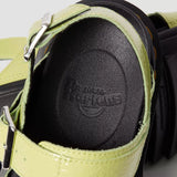 Dr. Martens Voss II Sandals Womens Distressed Patent Leather Adjustable Buckle in Lime Green