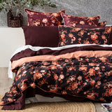 Renee Taylor Florence 300TC Cotton Quilt Cover Set - Plum (OEKO-TEX Certified)