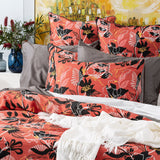 Renee Taylor Nora 300TC Cotton Quilt Cover Set - Clay (OEKO-TEX Certified)