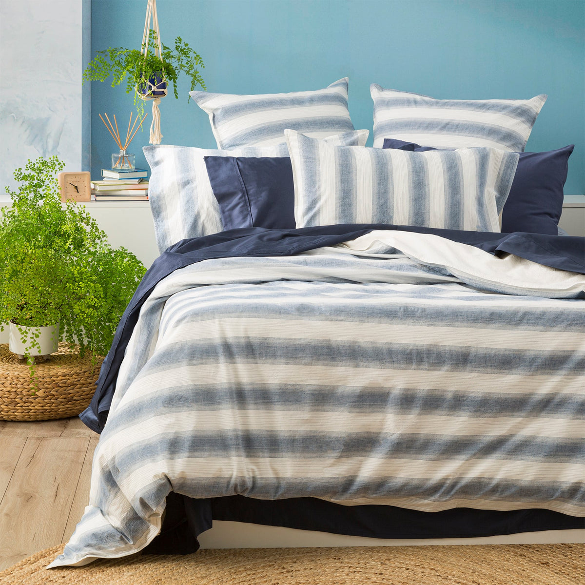 Renee Taylor Amira Yarn Dyed Vintage Washed Cotton Quilt Cover Set