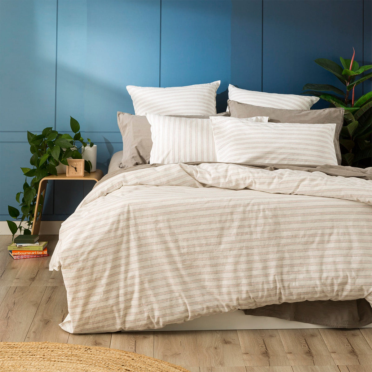 Renee Taylor Leo Yarn Dyed Washed Cotton Stripe Quilt Cover Set