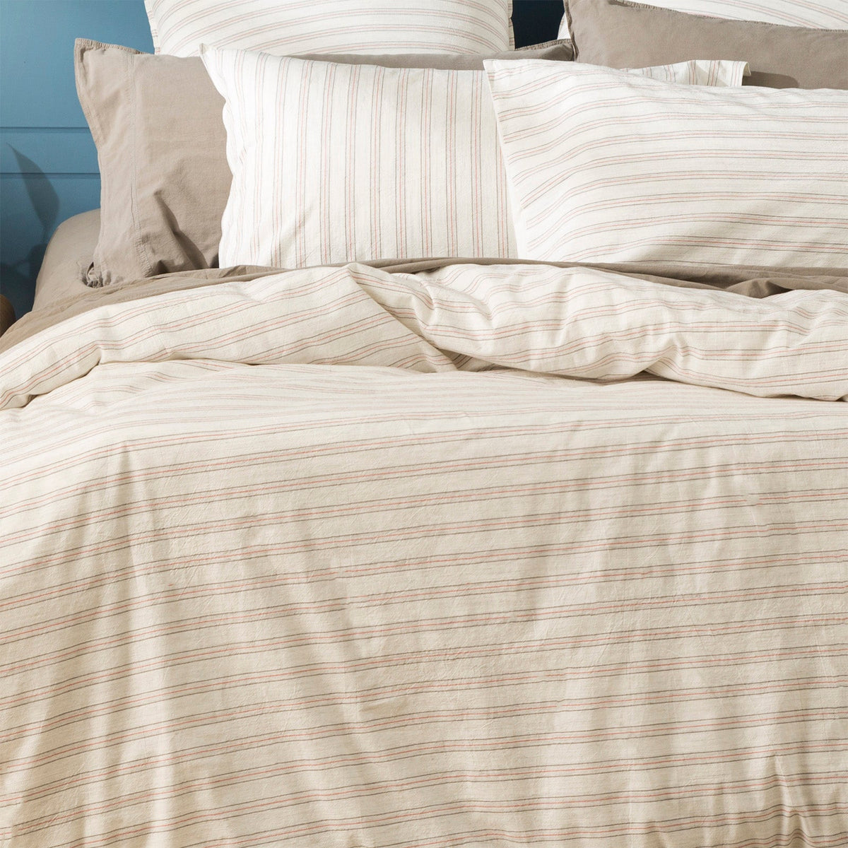 Renee Taylor Leo Yarn Dyed Washed Cotton Stripe Quilt Cover Set