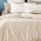 Renee Taylor Leo Yarn Dyed Washed Cotton Stripe Quilt Cover Set