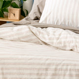 Renee Taylor Leo Yarn Dyed Washed Cotton Stripe Quilt Cover Set