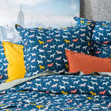 Renee Taylor European Vintage Washed Printed Cotton Quilt Cover Set - Novelty (OEKO-TEX Certified)