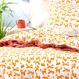 Renee Taylor European Vintage Washed Printed Cotton Quilt Cover Set - Fox (OEKO-TEX Certified)