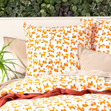 Renee Taylor European Vintage Washed Printed Cotton Quilt Cover Set - Fox (OEKO-TEX Certified)