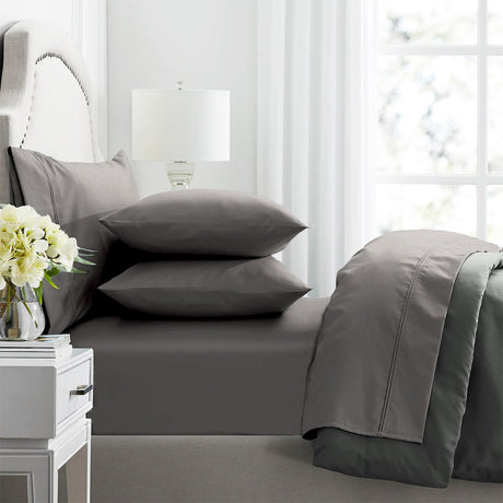 Renee Taylor Premium 1000TC Egyptian Cotton Bed Sheet Set - Pewter