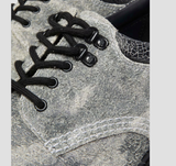 Dr. Martens 8053 5 Eye Stonewashed Hairy Suede Casual Shoes - Black/Grey