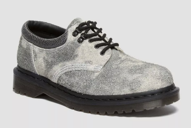 Dr. Martens 8053 5 Eye Stonewashed Hairy Suede Casual Shoes - Black/Grey