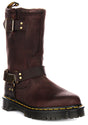 Dr. Martens Anistone Hi Biker Boots Leather Goodyear Welt Bex Sole in Brown