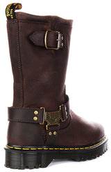 Dr. Martens Anistone Hi Biker Boots Leather Goodyear Welt Bex Sole in Brown