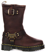 Dr. Martens Anistone Hi Biker Boots Leather Goodyear Welt Bex Sole in Brown