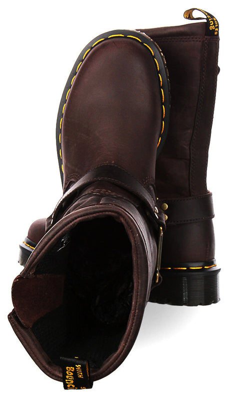 Dr. Martens Anistone Hi Biker Boots Leather Goodyear Welt Bex Sole in Brown