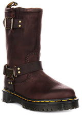 Dr. Martens Anistone Hi Biker Boots Leather Goodyear Welt Bex Sole in Brown