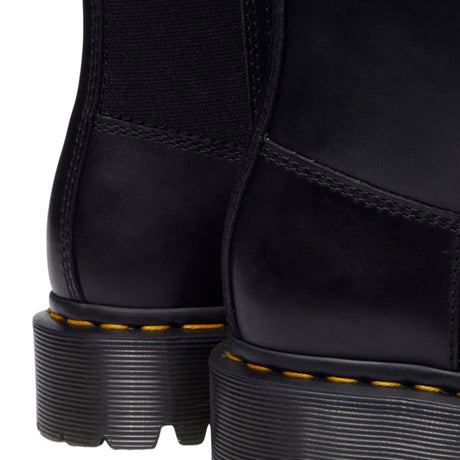 Dr. Martens Amaayah Hi Riding Boots Orleans Leather Tall Bex Sole Square Toe in Black