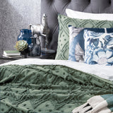 Park Avenue Medallion Vintage Washed Tufted Cotton Quilt Cover Set - Sage