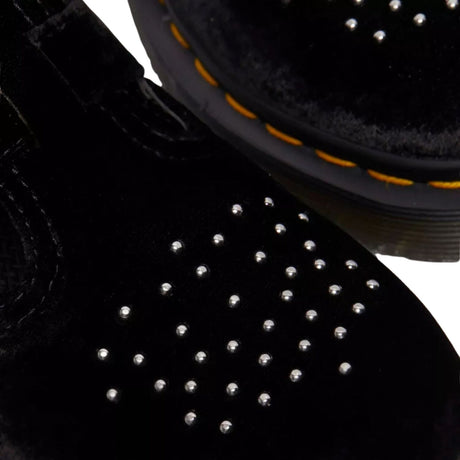 Dr. Martens Vegan 8065 Velvet Mary Jane Double Buckle Platform Shoe in Black