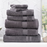 Renee Taylor Stella 650 GSM Bamboo Cotton Bath Towel Set - Charcoal (2 to 14 Piece Packs)