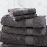Renee Taylor Stella 650 GSM Bamboo Cotton Towels - Charcoal (Bath, Hand & Face Towel/Bath Sheet & Bath Mat)