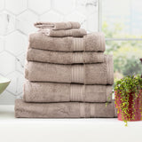 Renee Taylor Stella 650 GSM Bamboo Cotton Bath Towel Set - Pewter (2 to 14 Piece Packs)