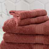 Renee Taylor Stella 650 GSM Bamboo Cotton Towels - Brick (Bath, Hand & Face Towel/Bath Sheet & Bath Mat)