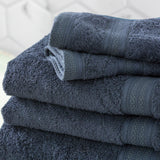 Renee Taylor Stella 650 GSM Bamboo Cotton Towels - Indigo (Bath, Hand & Face Towel/Bath Sheet & Bath Mat)