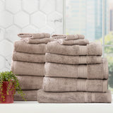 Renee Taylor Stella 650 GSM Bamboo Cotton Bath Towel Set - Pewter (2 to 14 Piece Packs)