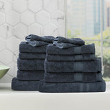 Renee Taylor Stella 650 GSM Bamboo Cotton Bath Towel Set - Indigo (2 to 14 Piece Packs)