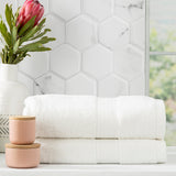 Renee Taylor Stella 650 GSM Bamboo Cotton Bath Towel Set - White (2 to 14 Piece Packs)