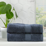 Renee Taylor Stella 650 GSM Bamboo Cotton Bath Towel Set - Indigo (2 to 14 Piece Packs)
