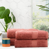 Renee Taylor Stella 650 GSM Bamboo Cotton Bath Towel Set - Brick (2 to 14 Piece Packs)