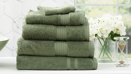 Renee Taylor Stella 650 GSM Bamboo Cotton Bath Towel Set - Jade (2 to 14 Piece Packs)
