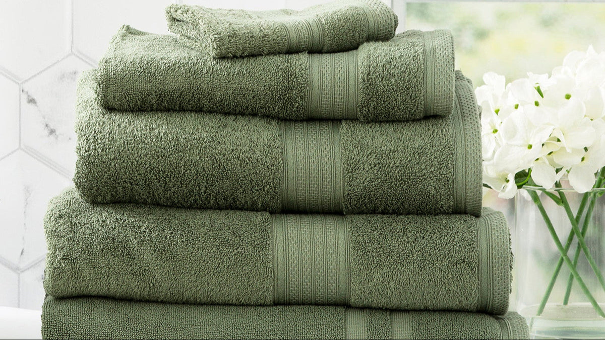 Renee Taylor Stella 650 GSM Bamboo Cotton Towels - Jade (Bath, Hand & Face Towel/Bath Sheet & Bath Mat)