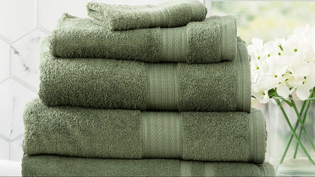 Renee Taylor Stella 650 GSM Bamboo Cotton Towels - Jade (Bath, Hand & Face Towel/Bath Sheet & Bath Mat)