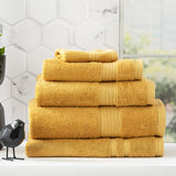 Renee Taylor Stella 650 GSM Bamboo Cotton Towels - Mustard (Bath, Hand & Face Towel/Bath Sheet & Bath Mat)